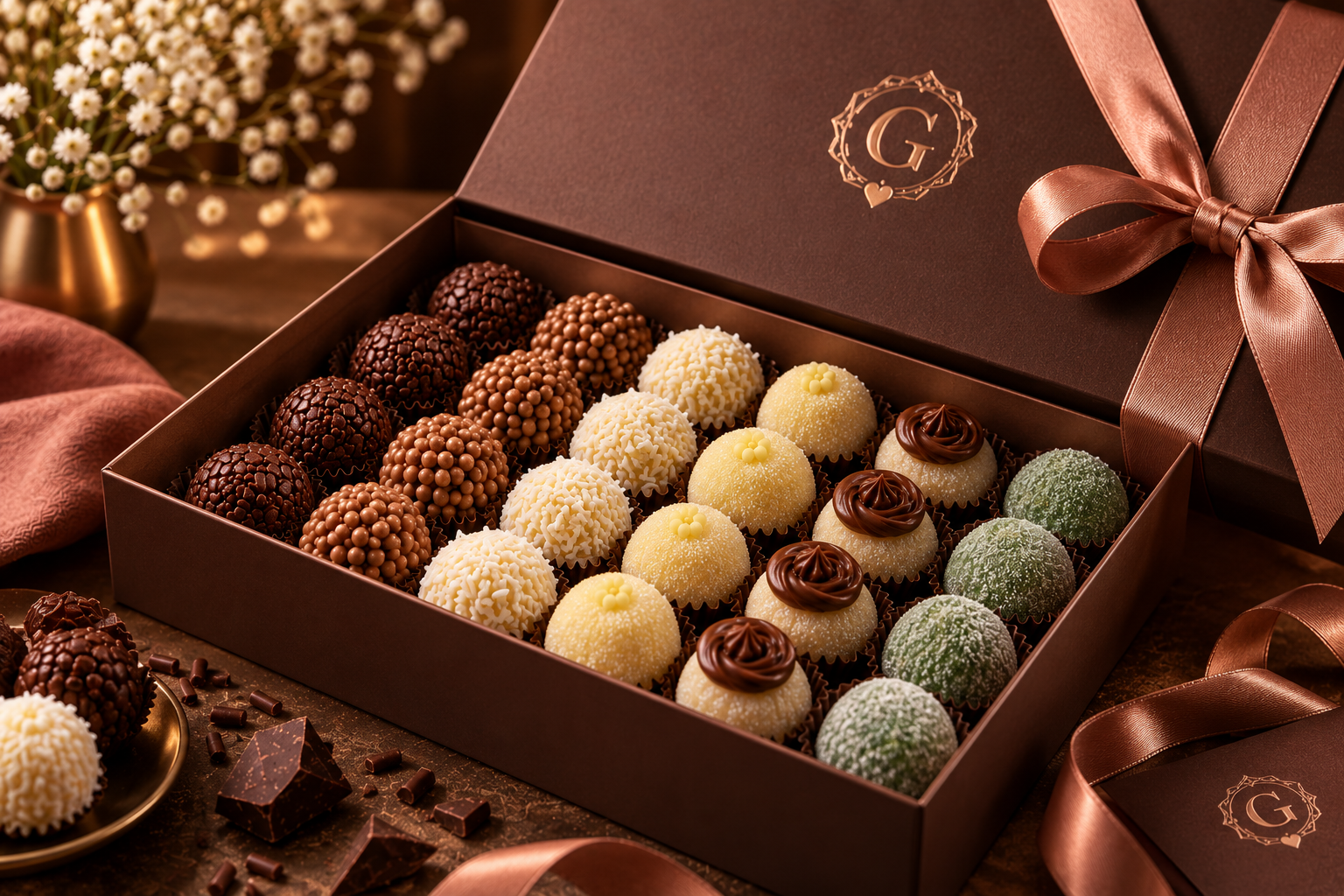 Caixa de brigadeiros variados para presentear